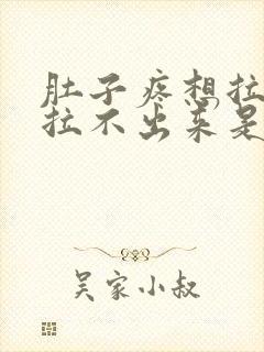 肚子疼想拉屎又拉不出来是什么原因