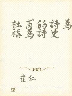 杜甫的诗为什么称为诗史封面