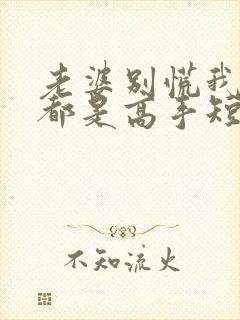 老婆别慌我全家都是高手短剧演员表