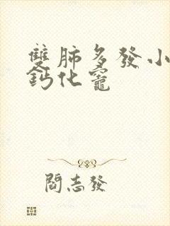 双肺多发小结节钙化灶封面