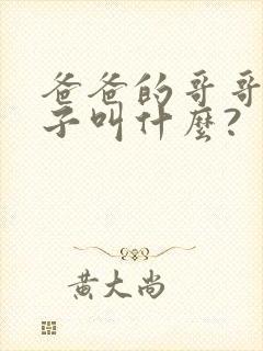 爸爸的哥哥的儿子叫什么?