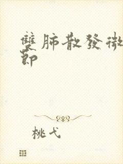 双肺散发微小结节