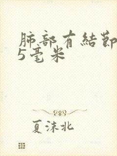 肺部有结节3到5毫米封面