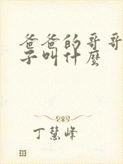 爸爸的哥哥的儿子叫什么