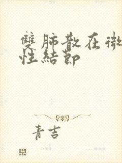 双肺散在微小炎性结节