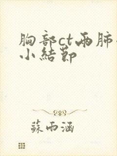 胸部ct两肺微小结节