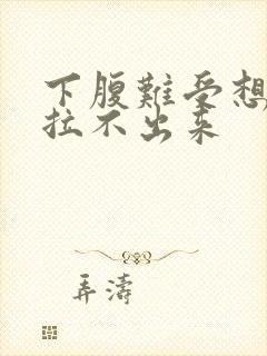 下腹难受想拉屎拉不出来