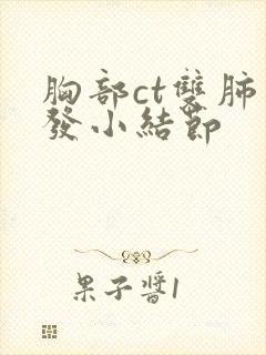 胸部ct双肺多发小结节