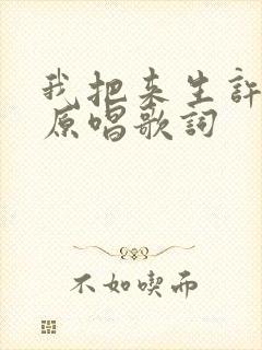 我把来生许给你原唱歌词