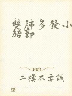 双肺多发小,微结节