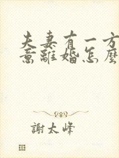 夫妻有一方不愿意离婚怎么办封面