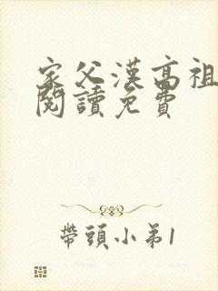 家父汉高祖全文阅读免费封面