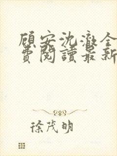 顾安沈澈全文免费阅读最新章节封面