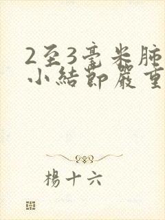 2至3毫米肺上小结节严重吗封面