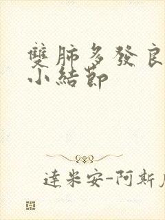 双肺多发良性微小结节