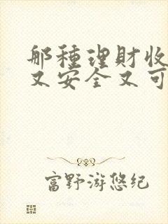 那种理财收益高又安全又可靠