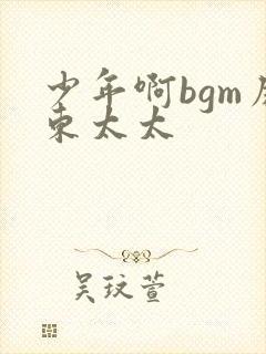 少年啊bgm房东太太