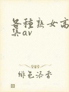 各种熟女高潮合集av