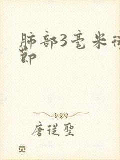 肺部3毫米微结节