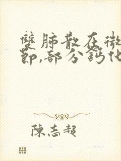 双肺散在微小结节,部分钙化是什么意思封面