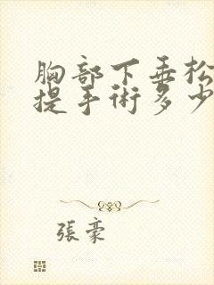 胸部下垂松弛上提手术多少钱