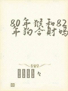 80年猴和82年狗合财吗封面