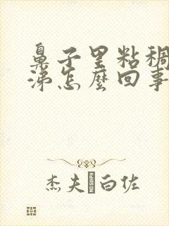 鼻子里粘稠黄鼻涕怎么回事封面