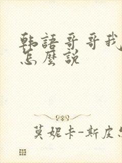 韩语哥哥我爱你怎么说封面