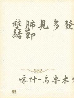 双肺见多发微小结节