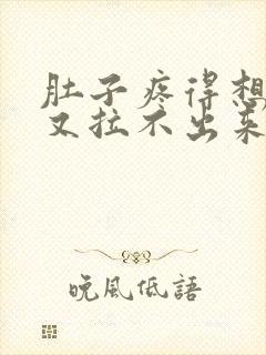 肚子疼得想拉屎又拉不出来怎么回事