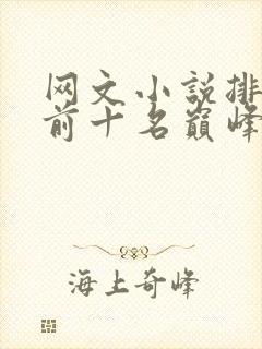 网文小说排行榜前十名巅峰之作