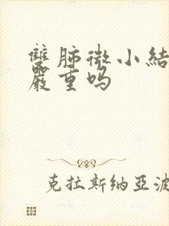 双肺微小结节影严重吗封面