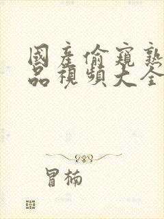 国产偷窥熟女精品视频大全1