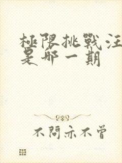 极限挑战汪卓成是哪一期