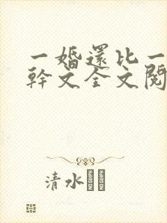 一婚还比一婚高干文全文阅读