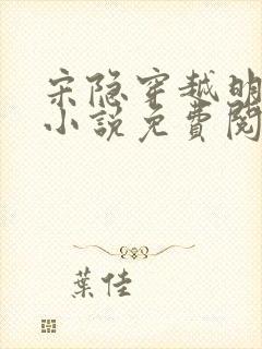 宋隐穿越明朝的小说免费阅读