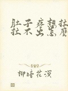 肚子疼想拉屎又拉不出怎么回事