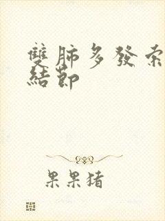 双肺多发索条及结节封面