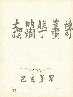 大明朕崇祯只想摆烂丁灵司免费阅读