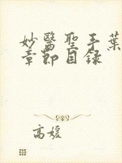 妙医圣手叶皓轩章节目录