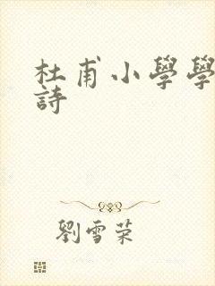 杜甫小学学过的诗封面