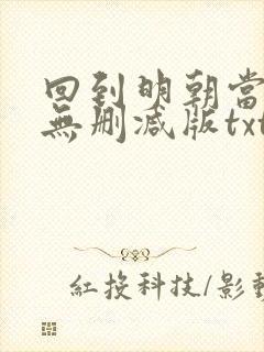 回到明朝当王爷无删减版txt