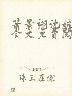 萧景翊沈婉小说全文免费阅读