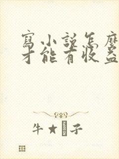 写小说怎么赚钱才能有收益