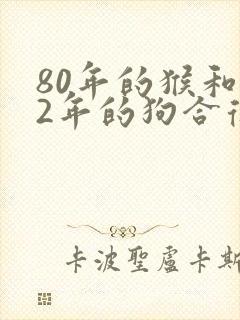 80年的猴和82年的狗合得来吗封面