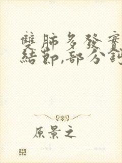 双肺多发实性小结节,部分钙化封面