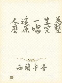 人这一生为了什么原唱完整版封面