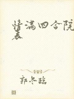 情满四合院演员表