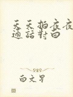 天天拍夜夜操普通话对白