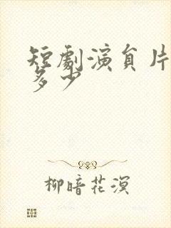 短剧演员片酬是多少封面